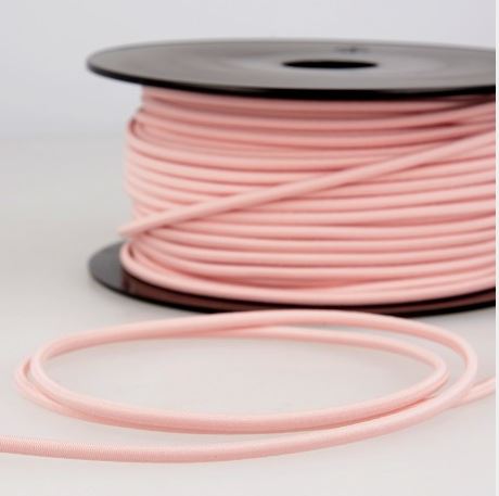 Rond elastisch touw - 3 mm lichtroze