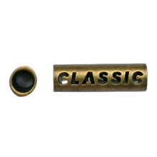 Koord einde metaal 26 mm - cilinder brons 'classic' (opening 5 mm)