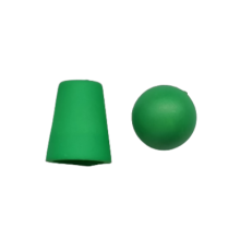 Koord einde plastic 18 mm - groen (opening 5 mm)