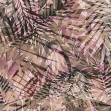 Paars linnen met grote grijze bladeren