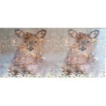 Tricot paneel met fotoprint van herten en bloemen