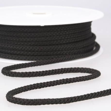Zwarte rekbare koord - polyester 4,5 mm