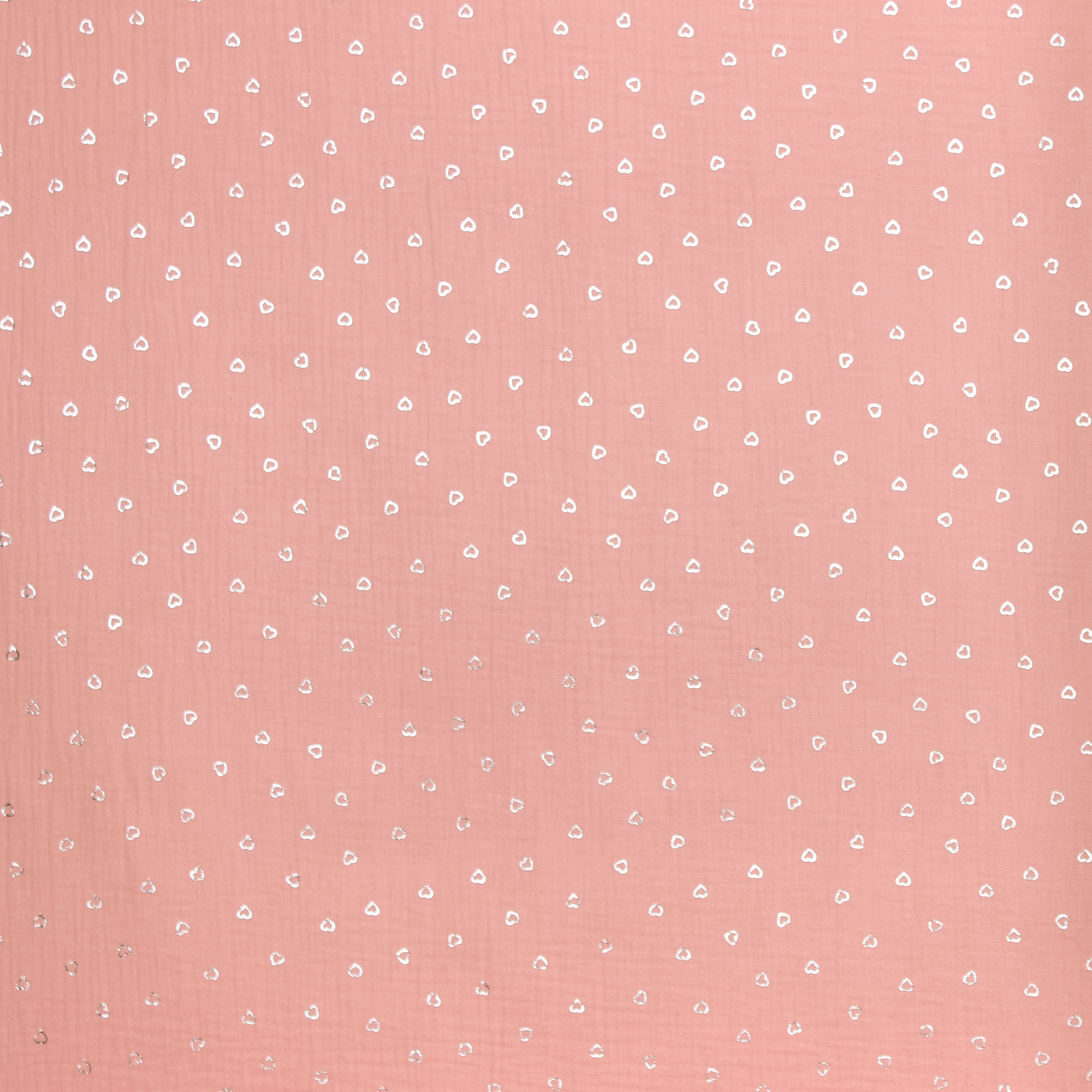 Roze double gauze met zilveren hartjes
