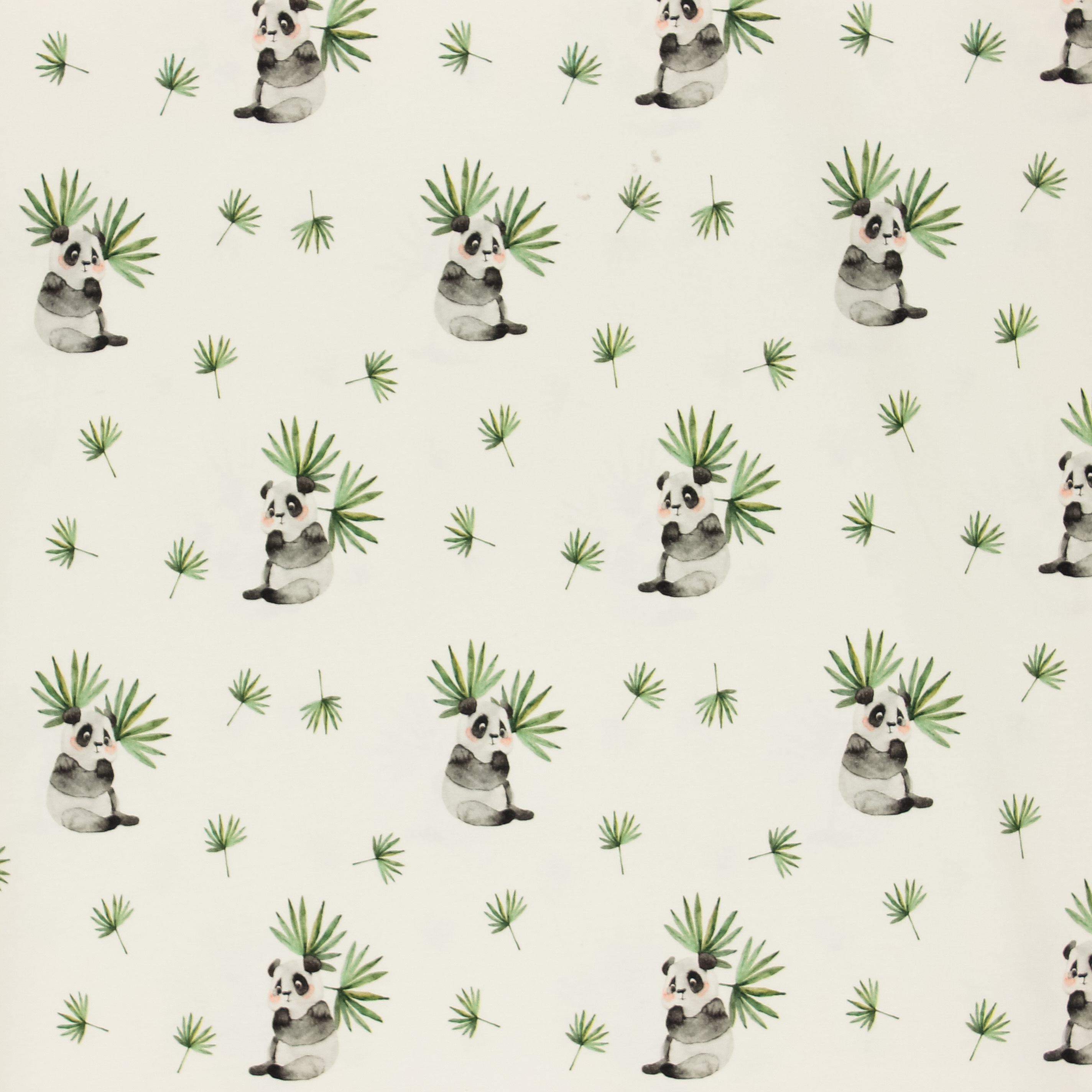Witte tricot met panda's