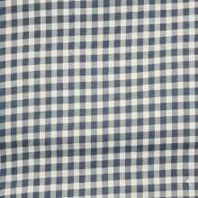 Sky blue denim katoen grote ruitjes 1.2cm²