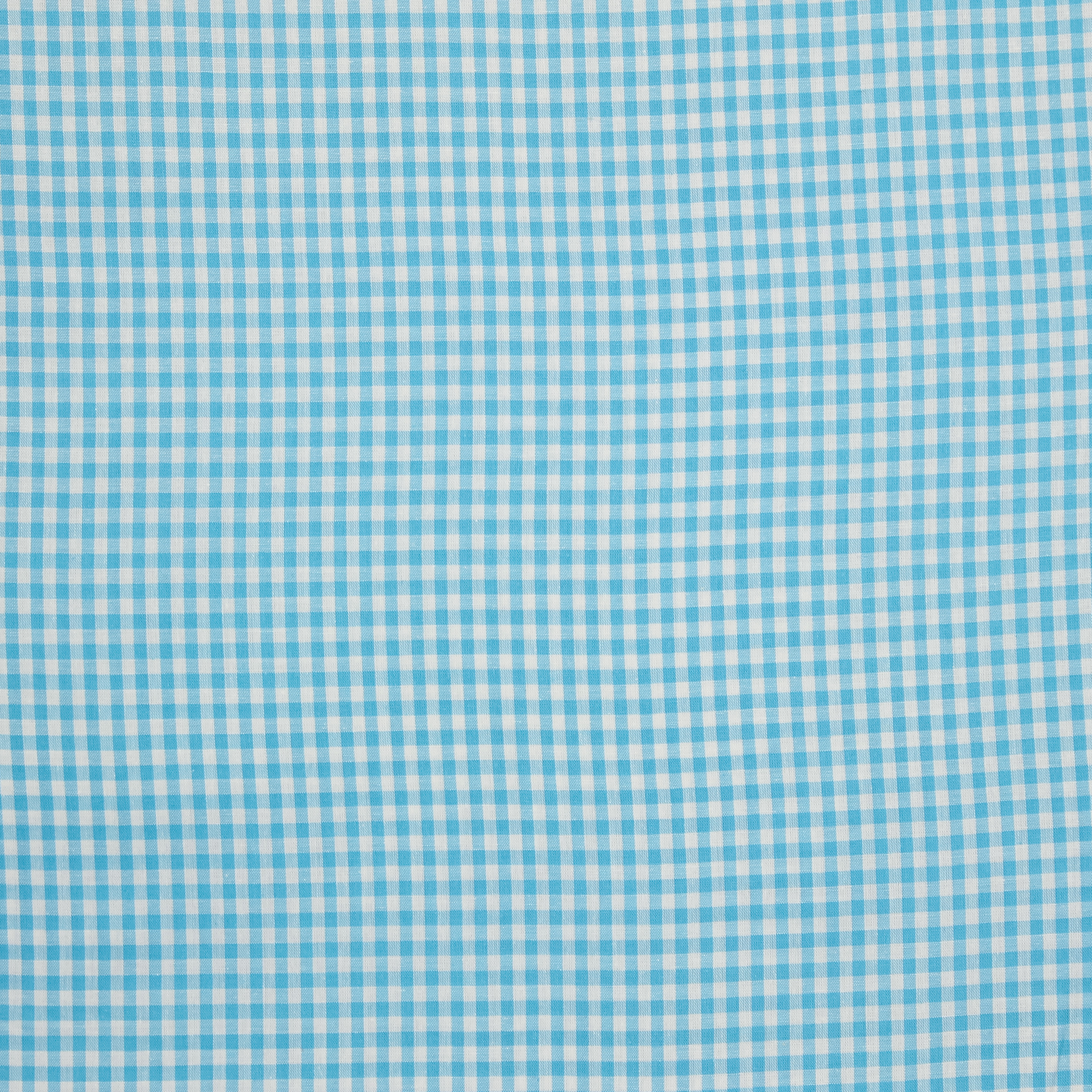 Licht turquoise denim katoen grote ruitjes 0.25cm²