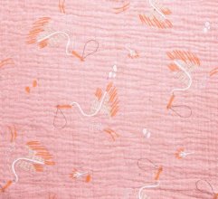 Roze double gauze met ooievaars - Katia Fabrics