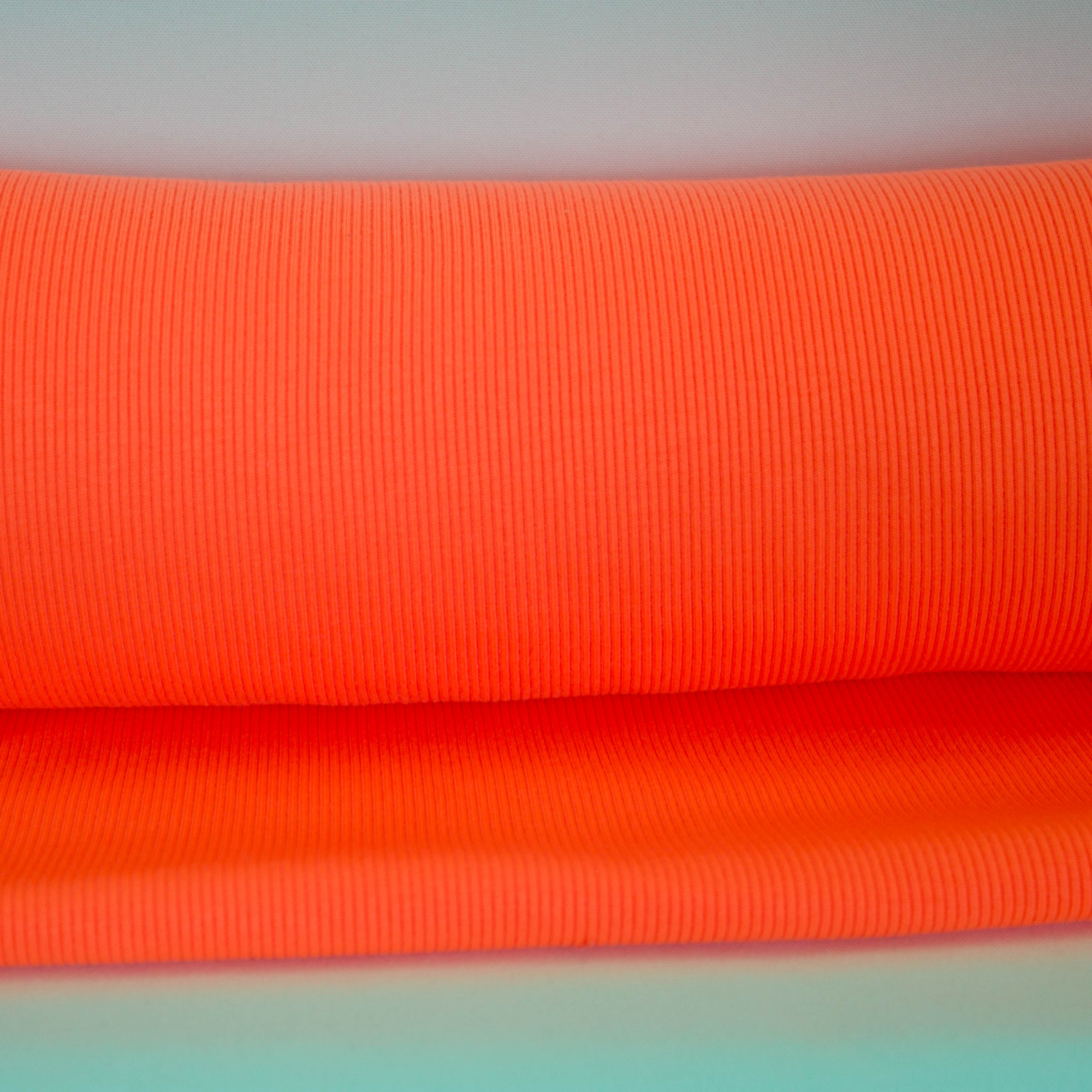 Boordstof rib neon oranje