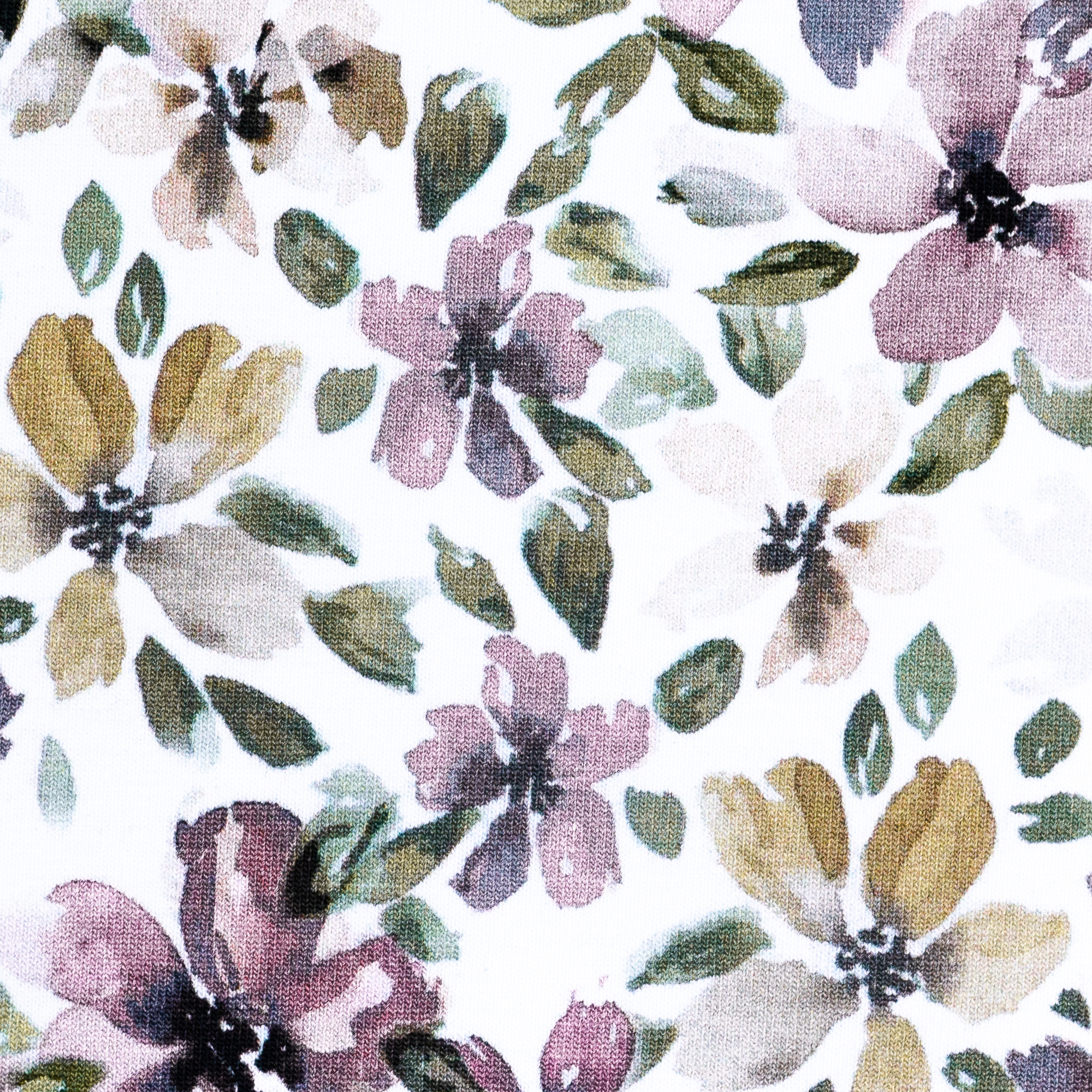 Witte french terry met bloemen