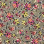 Linnen met bloemen - Taupe- Alta Moda