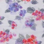 Linnen met abstract geverfde bloemenprint - Paars - Alta Moda