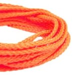 Fluo oranje platte koord / veter - polyester 5 mm