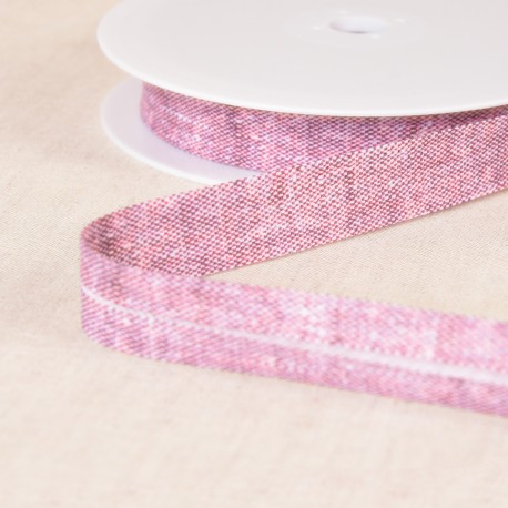 Biais - linnen look - katoen / polyester - 2 cm - paars