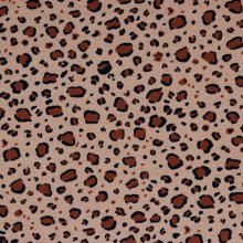 Joggingstof oudroze met luipaardpatroon en zachte achterzijde  - Poppy