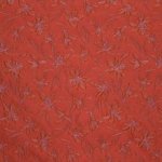 Jacquard oranje met bloemen  - glinsterend