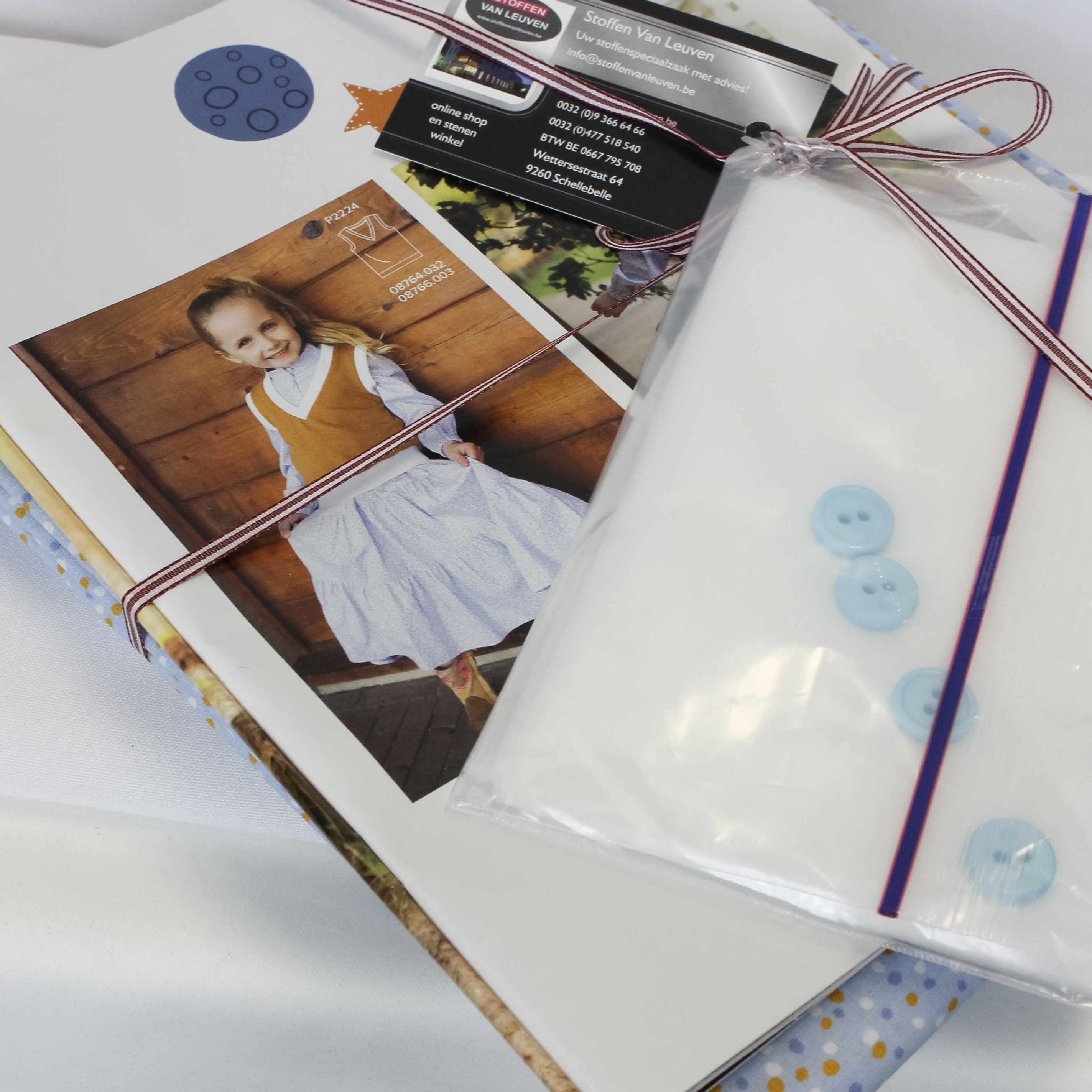 Voordeelpakket blauw gespikkeld jurkje - Poppy