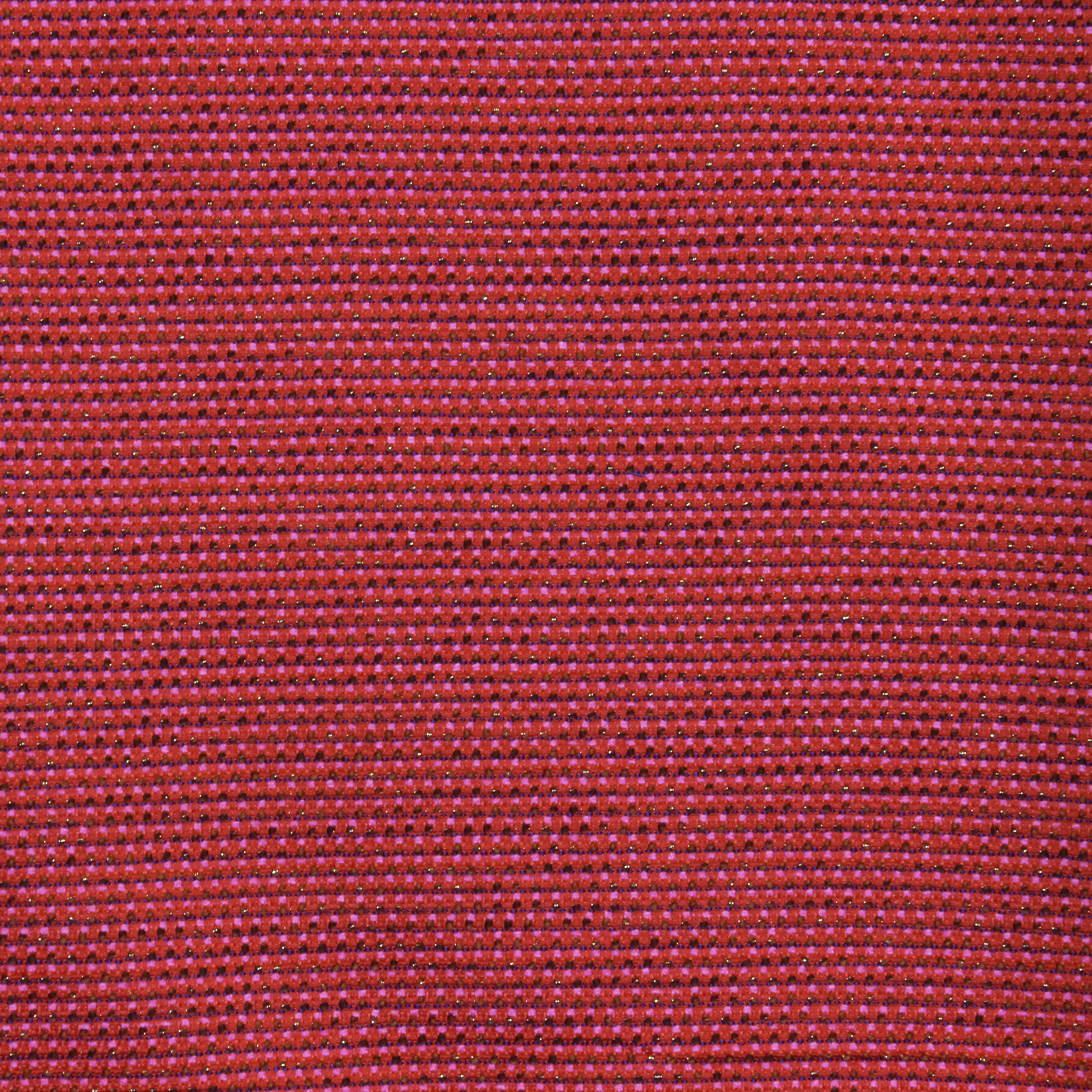 Jacquard fuchsia met opgenaaide bolletjes en lurex draad