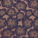 Jacquard bruin met blauwe bloemen