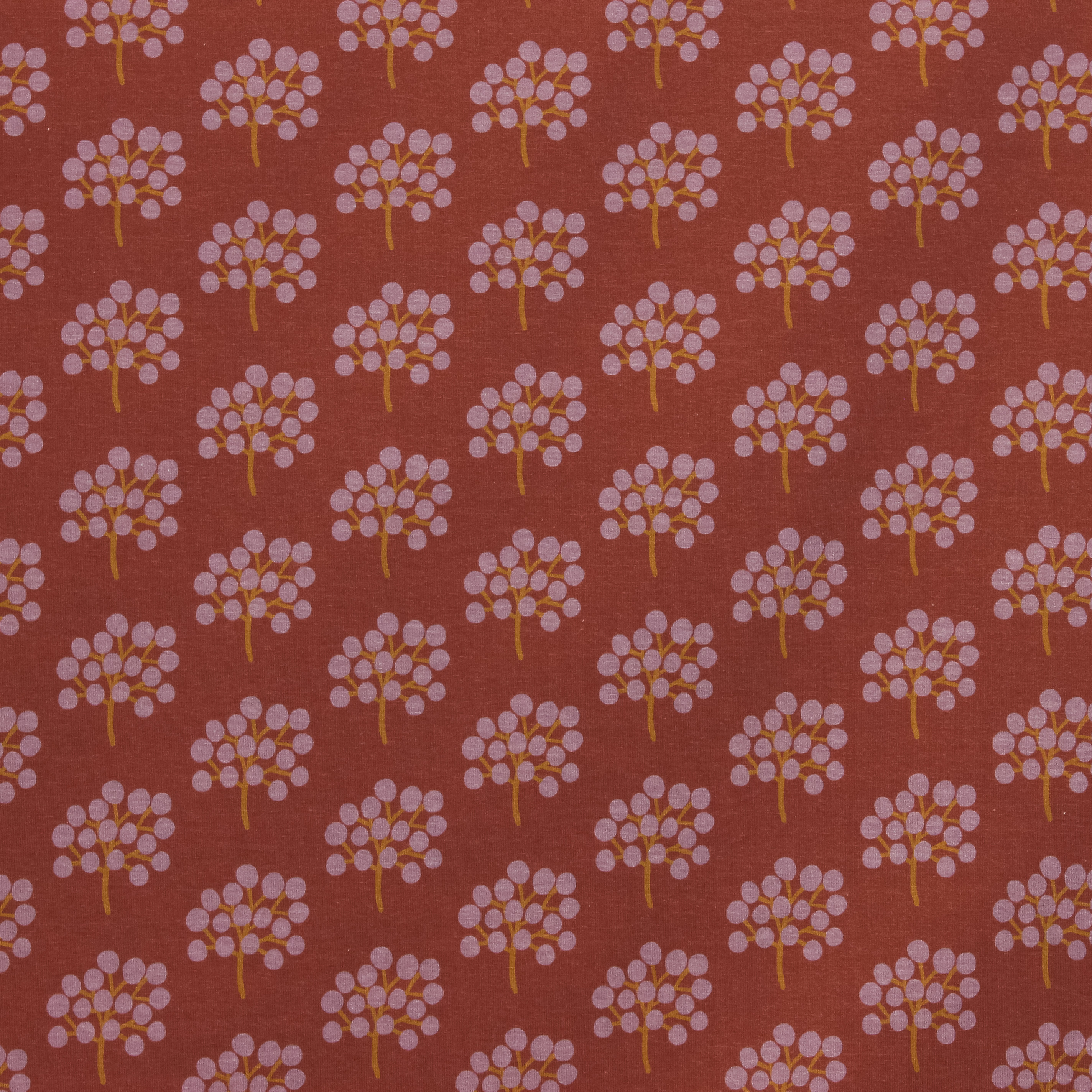 Tricot bruin met abstracte bomen