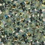 Viscose twill groen met bloemen