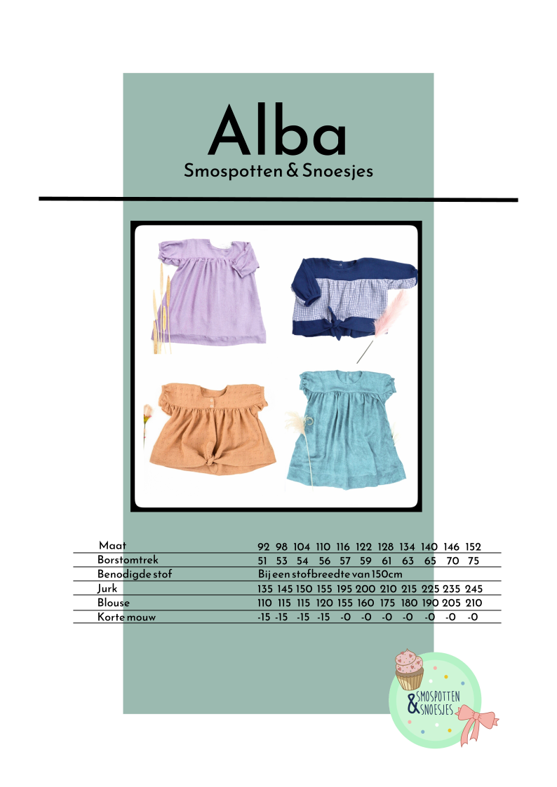 Patroon oversized jurk / blouse voor kinderen - 'Alba' van Smospotten & Snoesjes