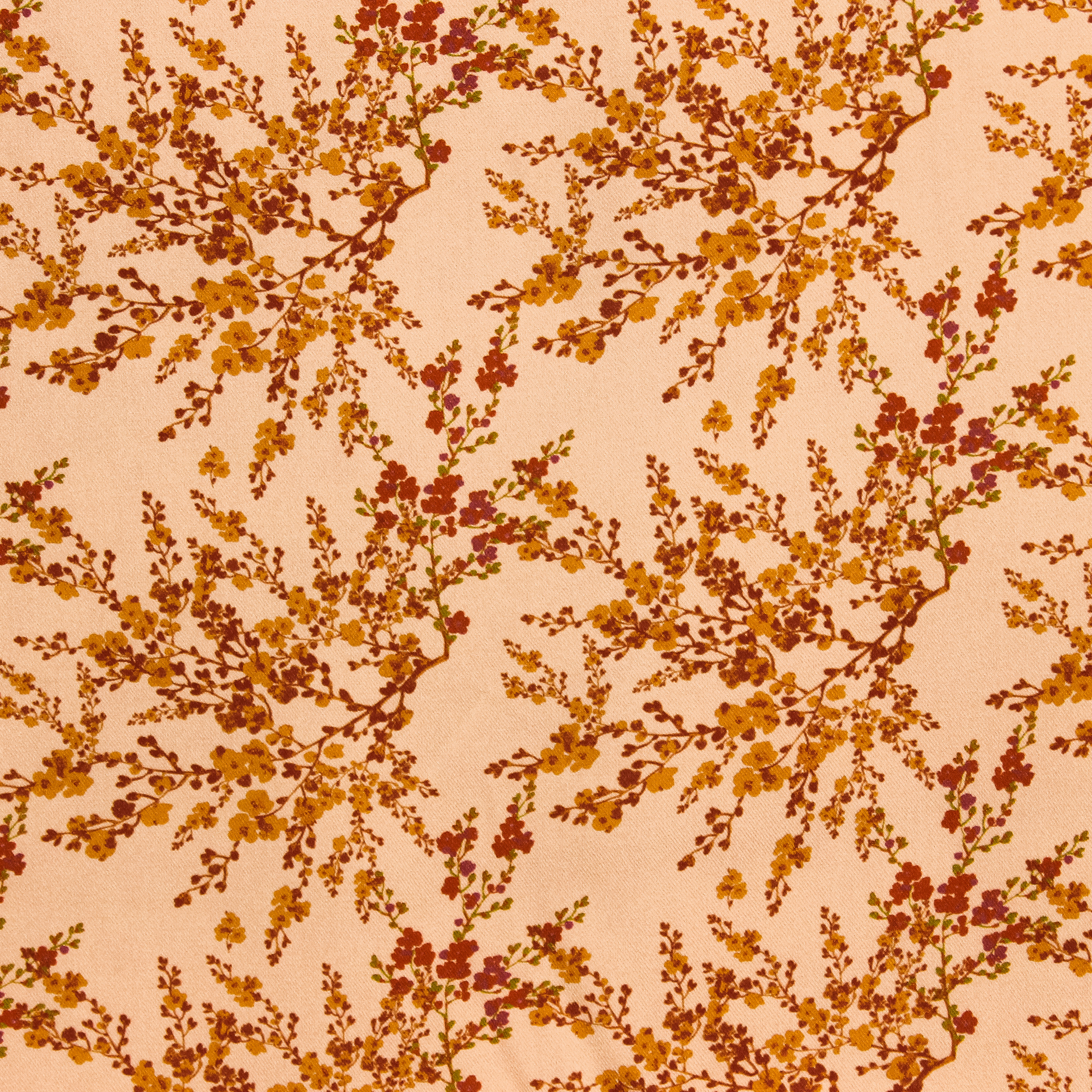 Viscose zalmroze met roze/gele bloemen - La Maison Victor