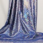 Rekbare professionele holografische glanslycra - blauw