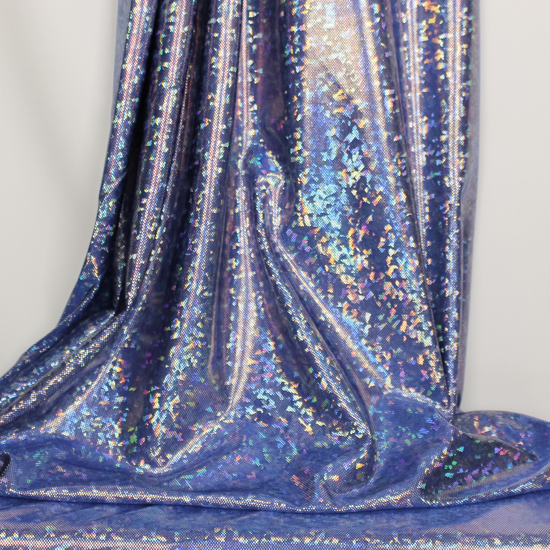 Rekbare professionele holografische glanslycra - blauw