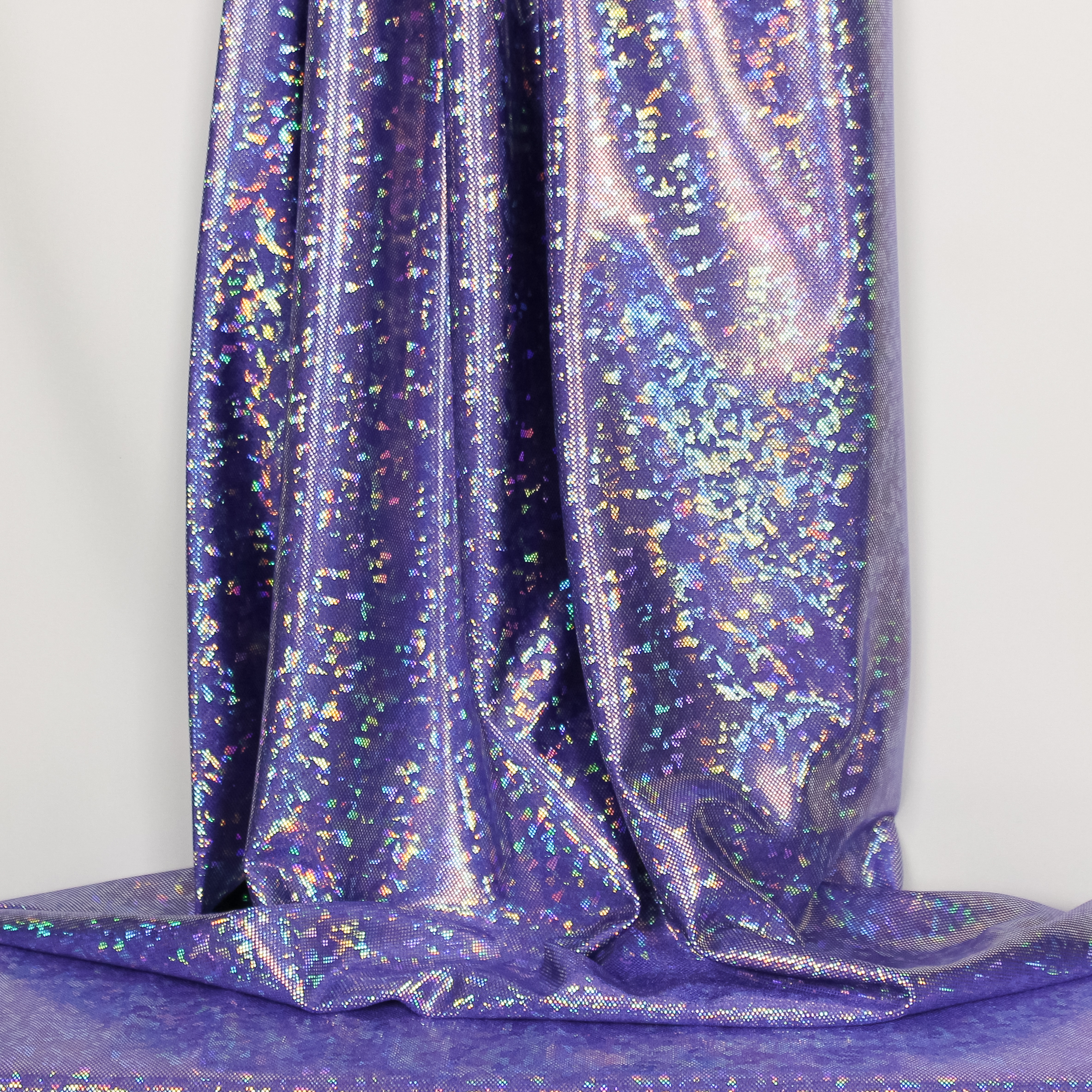Rekbare professionele holografische glanslycra - violet