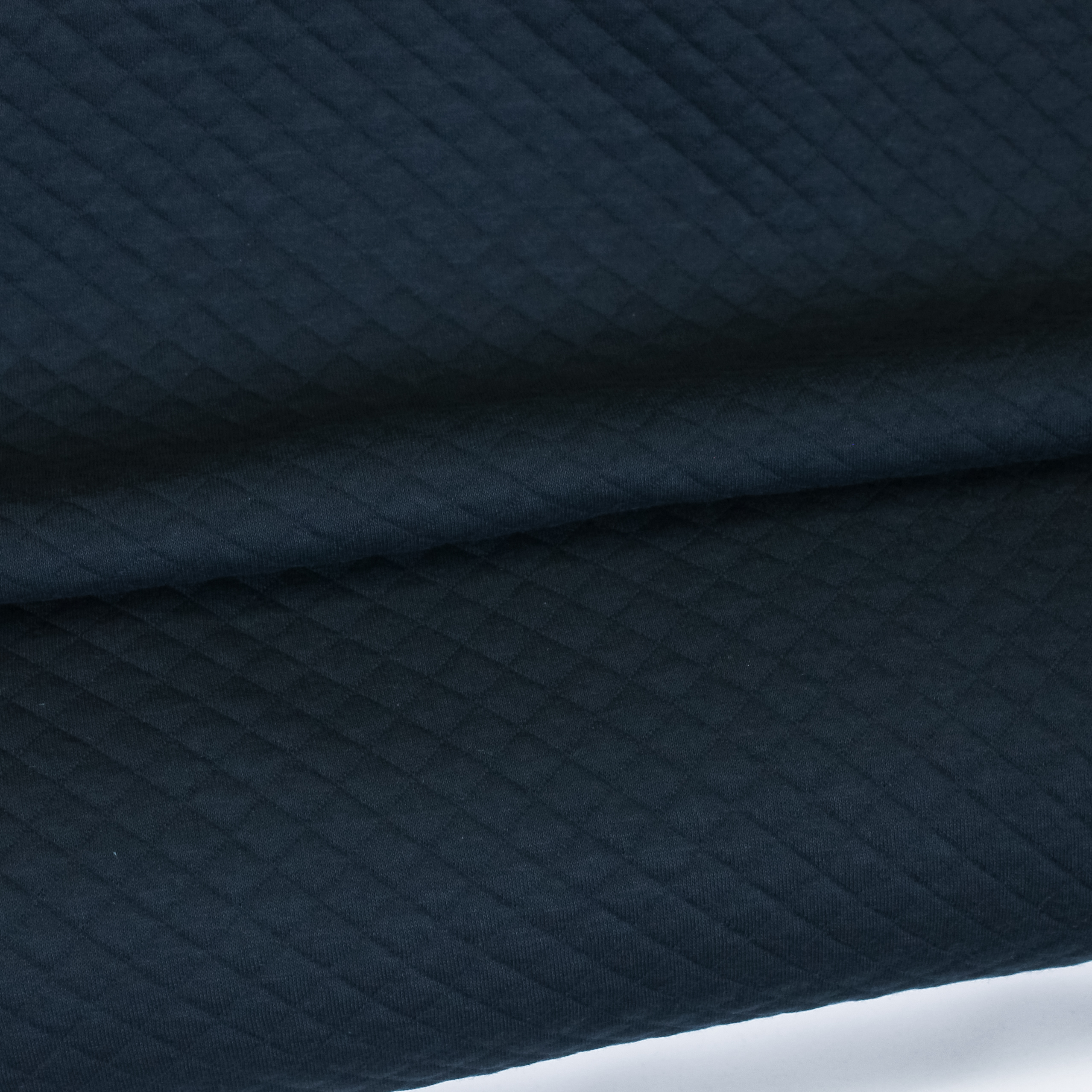 Gestepte katoen tricot - Navy / Marineblauw