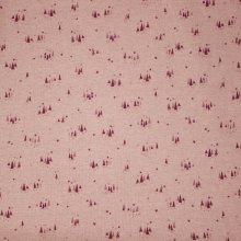 Breistof roos met kerstbomen