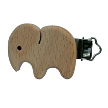 Fopspeen clip houten olifant - naturel - 45 mm