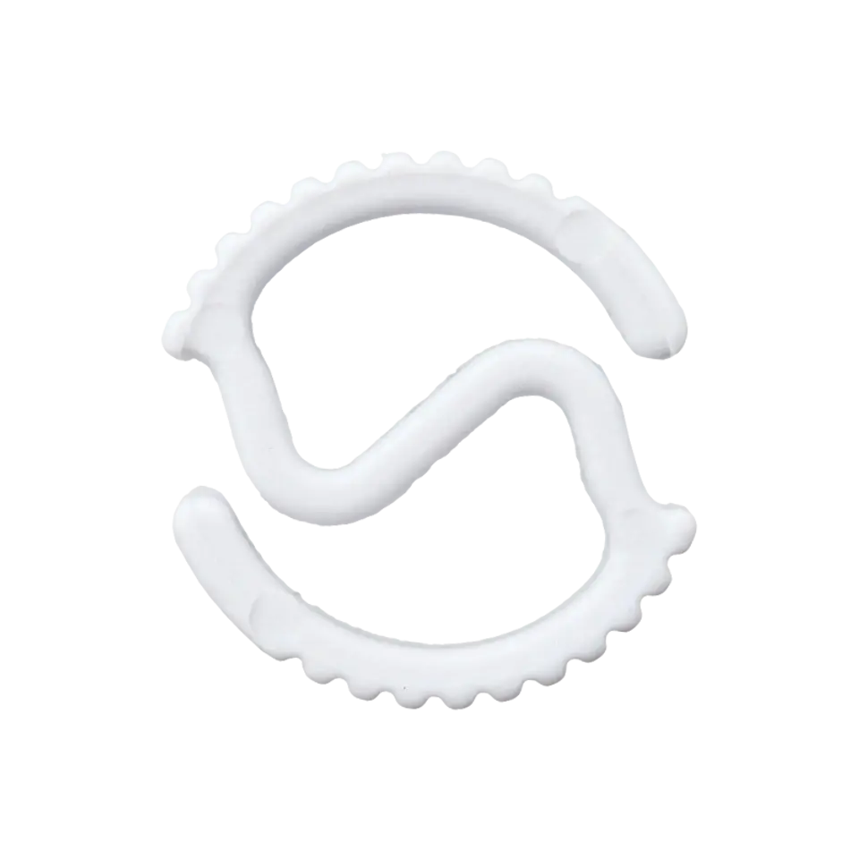 Koordstopper plastic met ribbels - 20 mm - wit