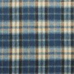 Mantelstof blauw met zwart/bruine ruiten