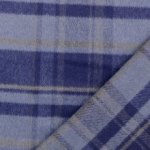 Mantelstof blauw geruit