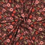 Tricot burgundy met bloemen