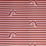 Tricot rood met gestreept patroon