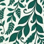 Viscose wite met groene bladeren print 'Simply Flowers'