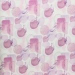 Organische french terry met lila print 'Artistic Lilac'