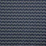 Tricot blauw met wit en zwarte cirkels