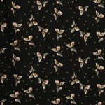 Zwarte viscose crêpe met abstract motief