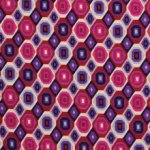 Polyester linnenlook met roos abstract motief