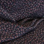Polyester tricot gebreid blauw met glitter motief