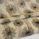 Voile taupe met bloemen en gouden lurex - Knipmode