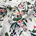 Geweven katoen/ linnen jacquard met bladeren - Fibre Mood