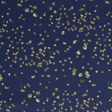 Canvas blauw met gouden stippen print