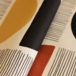 Canvas ecru met halve cirkels en strepen