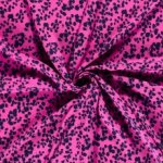Bamboo poplin roos met zwarte print