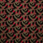 Viscosemengeling tricot groen / grijs met abstract motief