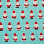 Katoen lichtblauw met kerstmannen